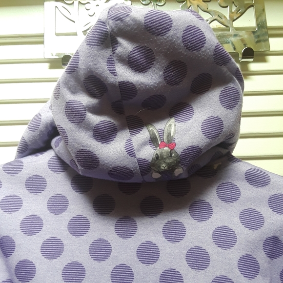 Woodrow & Friends Kid's  Sherpa Lined Robe Bunny Purple L (14/16) - Picture 10 of 10